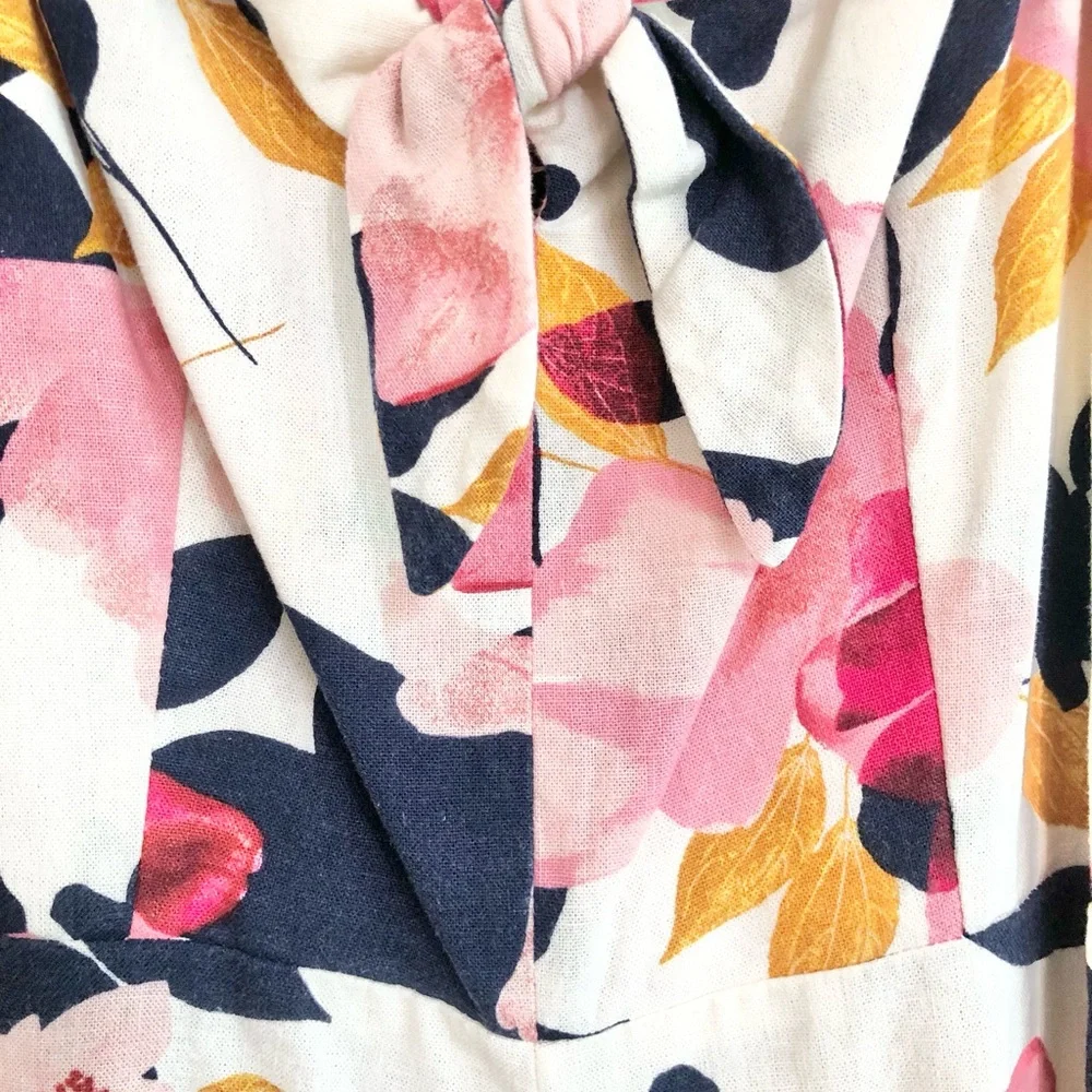 Old Navy Floral Jumpsuit in Pink, White, and Navy - Picture 3 of 6